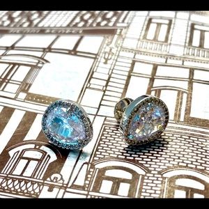 Henri Bendel Pave teardrop Stud Earrings. New!
